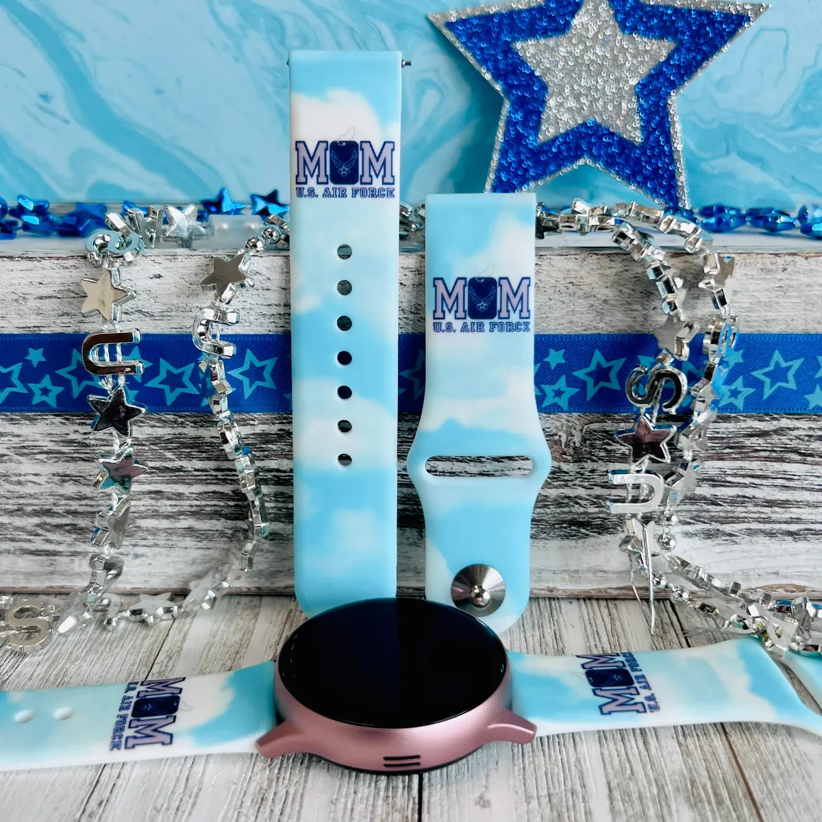 U.S. Air Force Mom Print Silicone Band For Samsung Watch 1