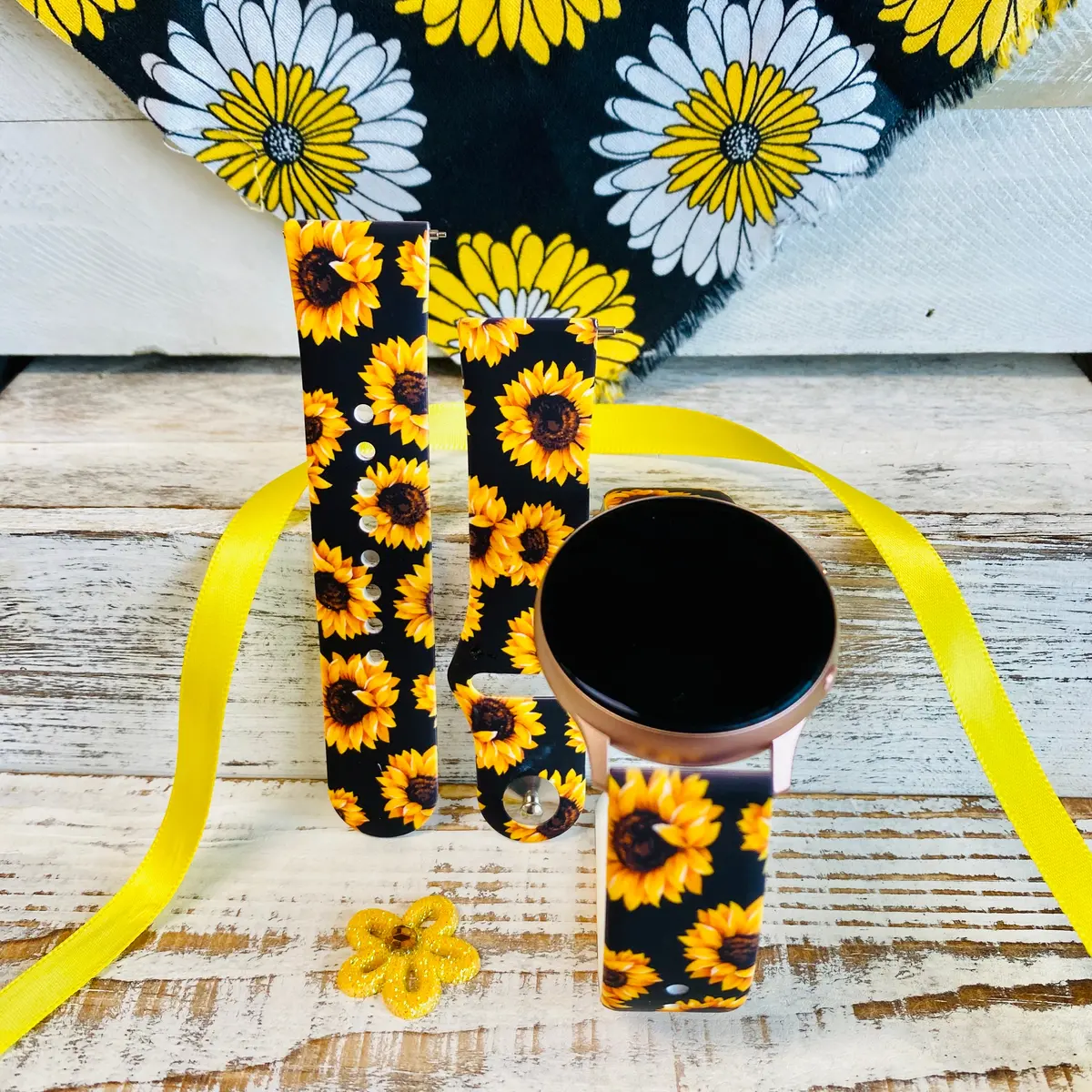 Sunflower Print Silicone Band For Samsung Watch 1