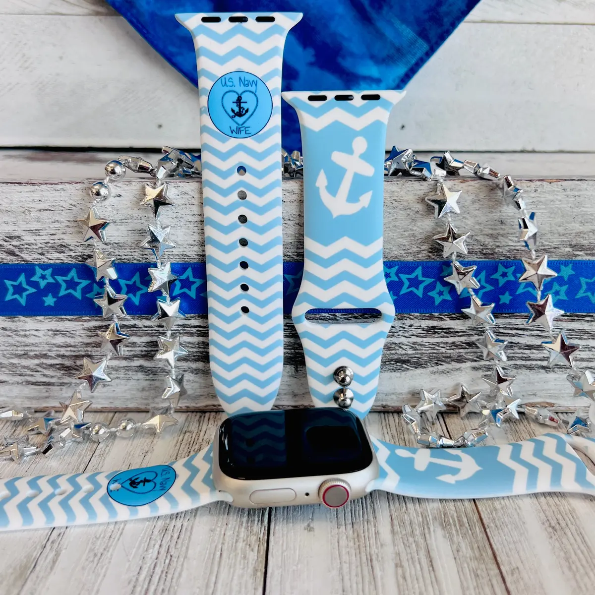 U.S. Navy Wife Print Silicone Band For Apple Watch 1
