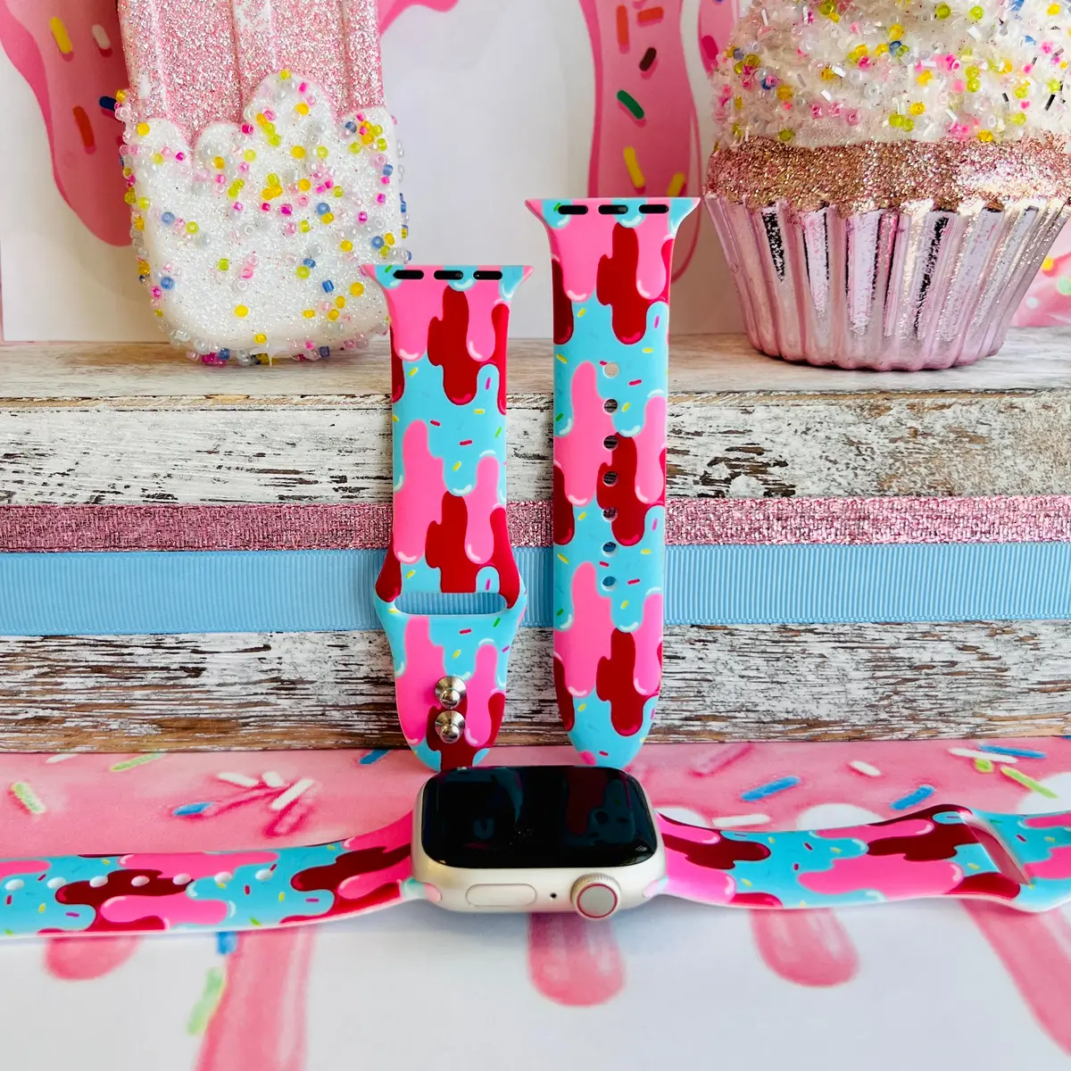 Sprinklelicious Celebration Print Silicone Band For Apple Watch 1