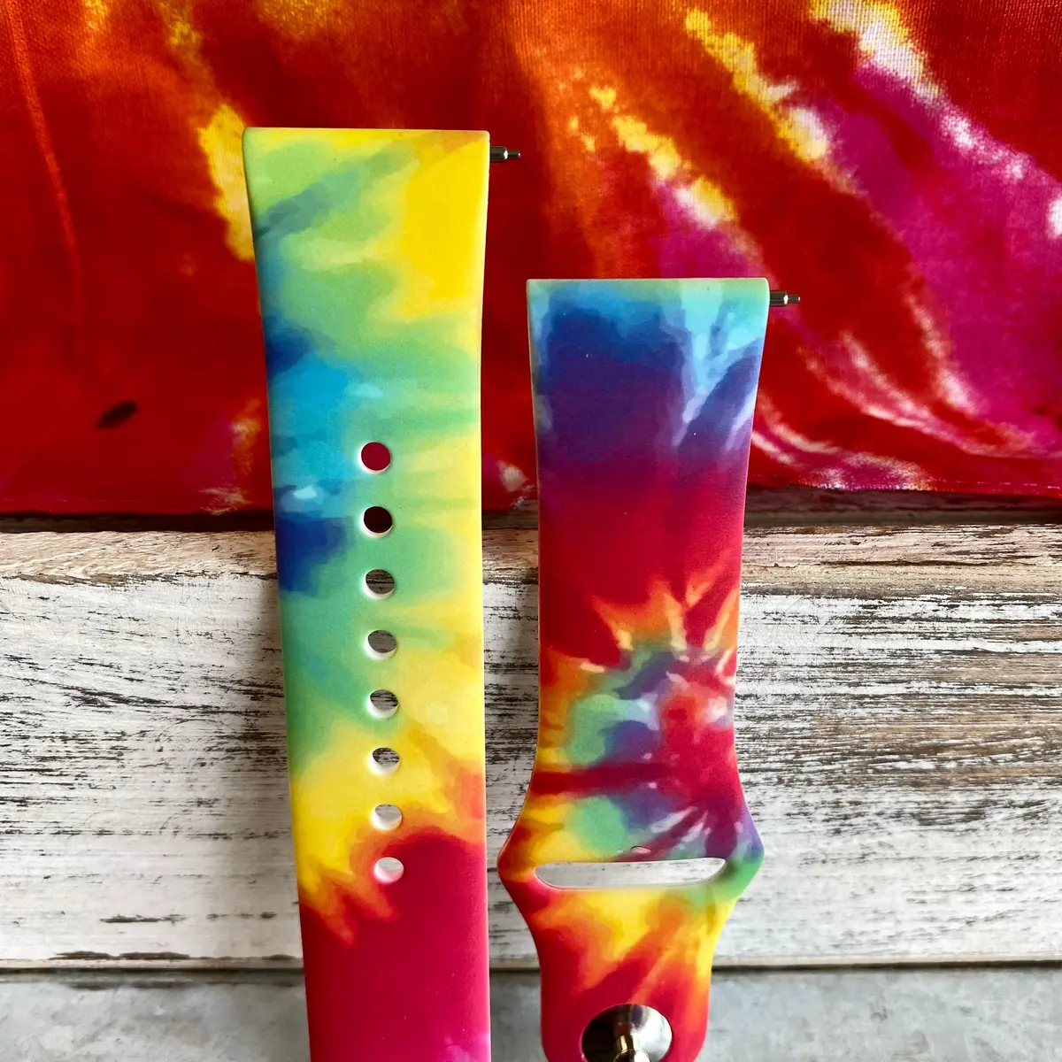 Colorful Tie Dye Print Silicone Band For Fitbit Versa 1/2 2