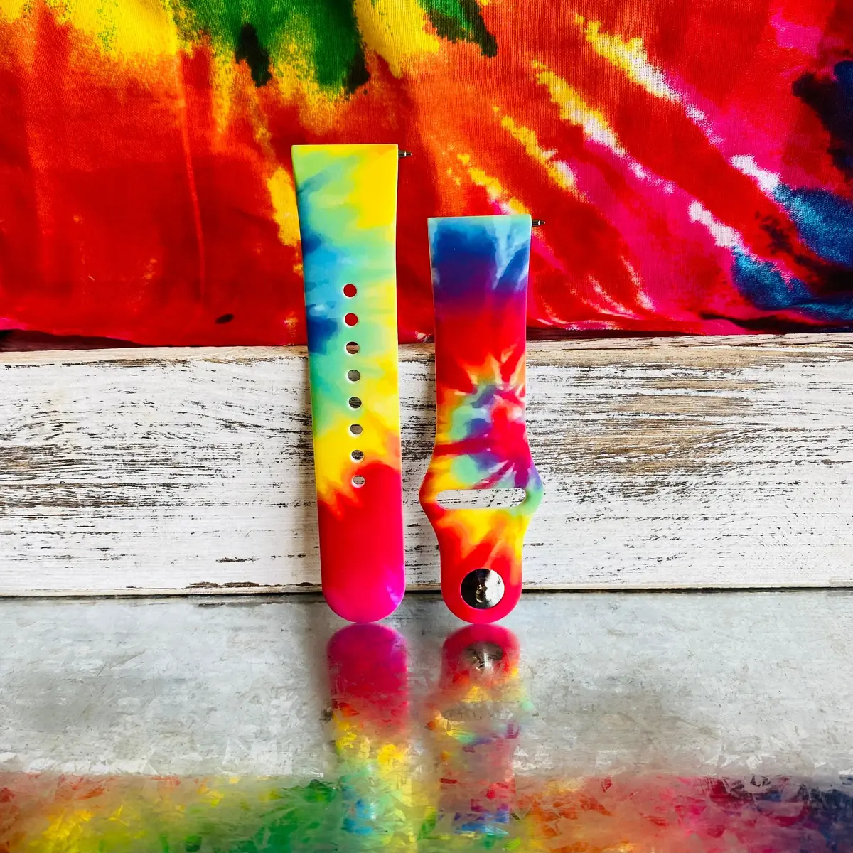 Colorful Tie Dye Print Silicone Band For Fitbit Versa 1/2 1