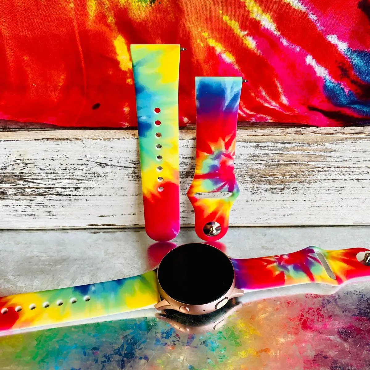 Colorful Tie Dye Print Silicone Band For Samsung Watch 1