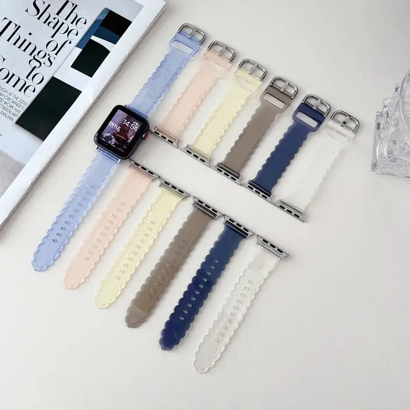 Petal Edge Clear Silicone Sport Band For Apple Watch Multiple Colors Available 1