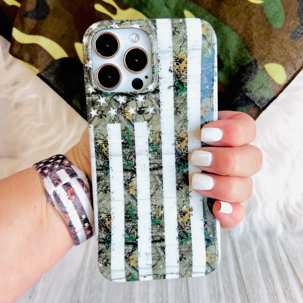 Rustic Camo Phone Flag Case For Iphone 1