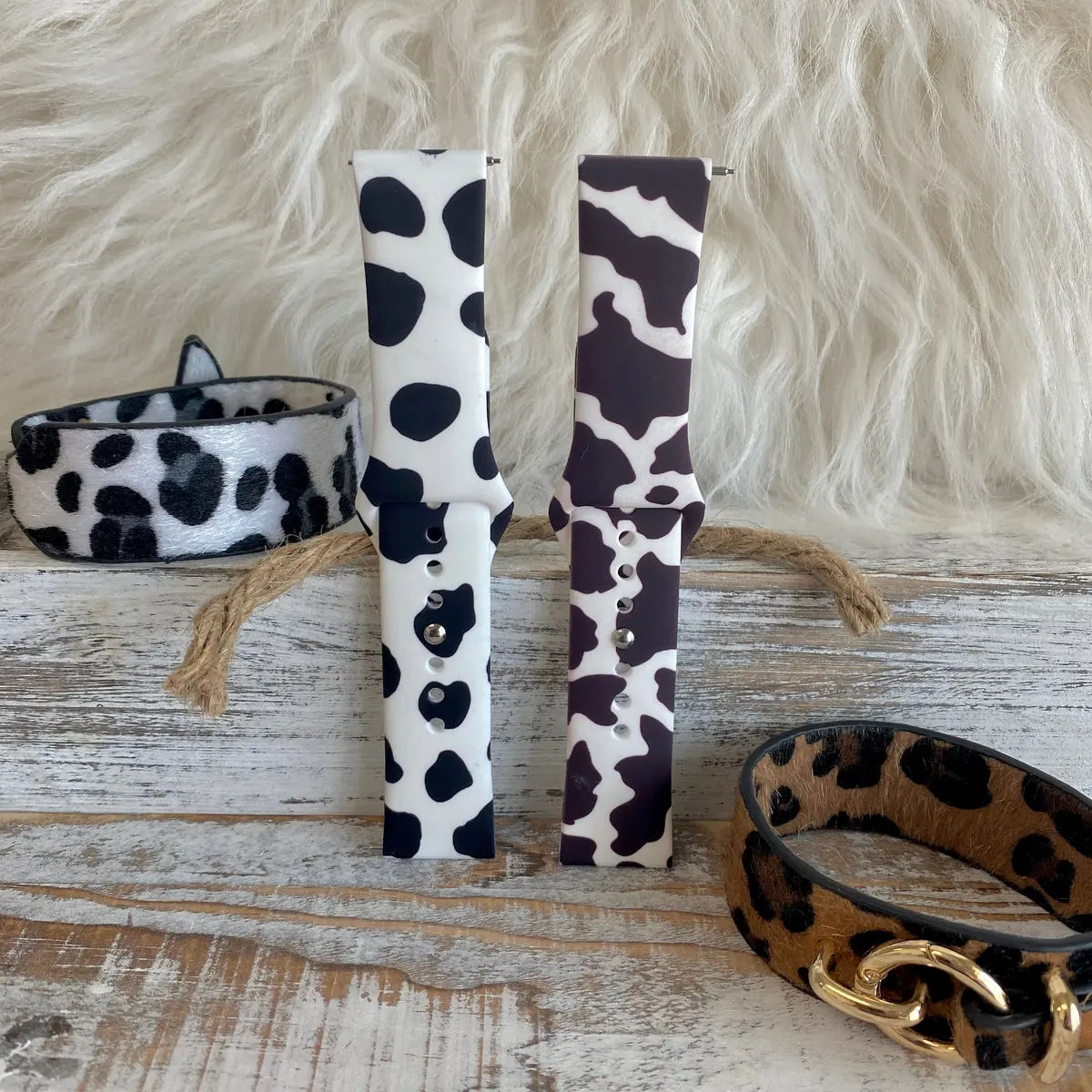 Nashville Cow Print Silicone Band For Fitbit Versa 1/2 Two Colors Available 4