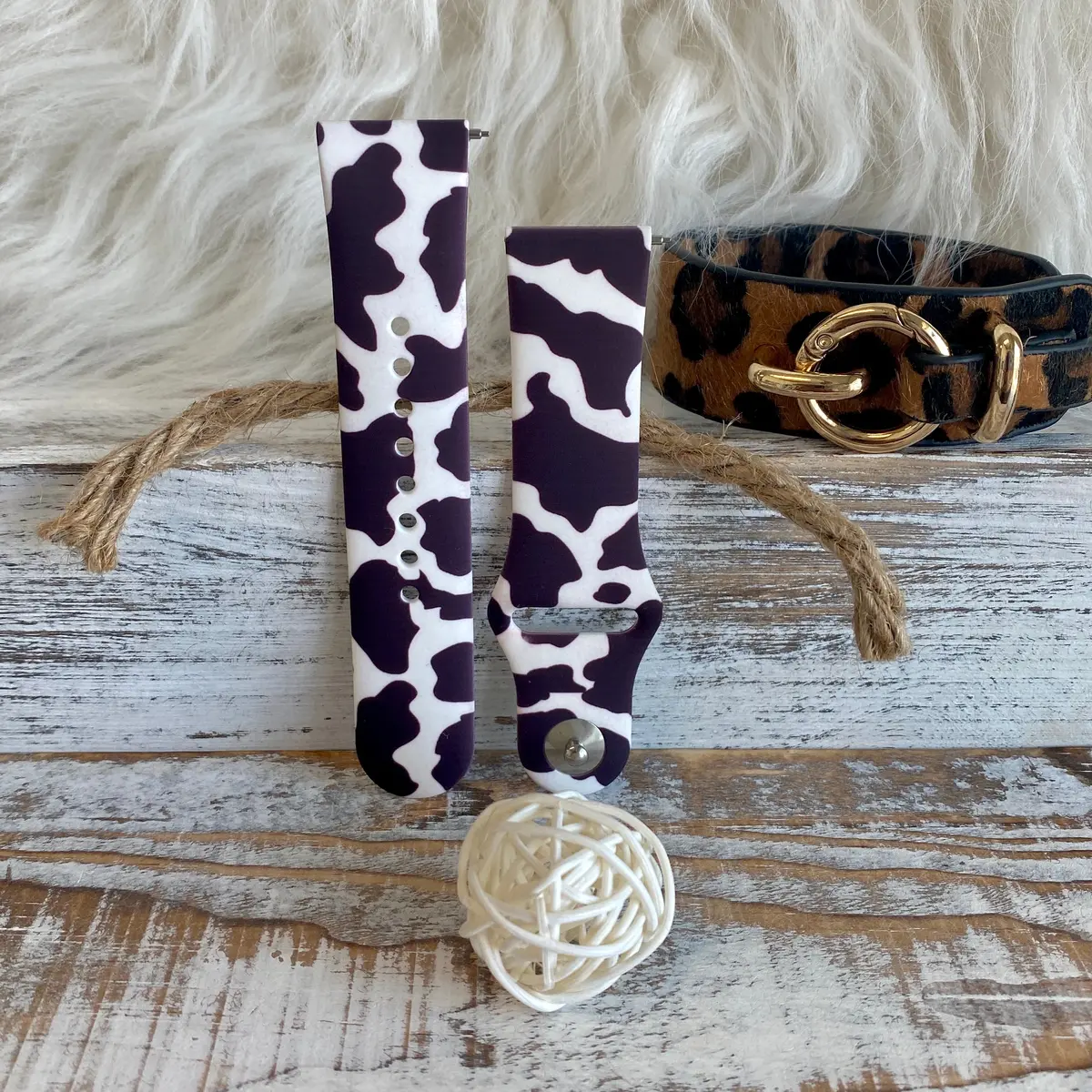 Nashville Cow Print Silicone Band For Samsung Watch Two Colors Available 3