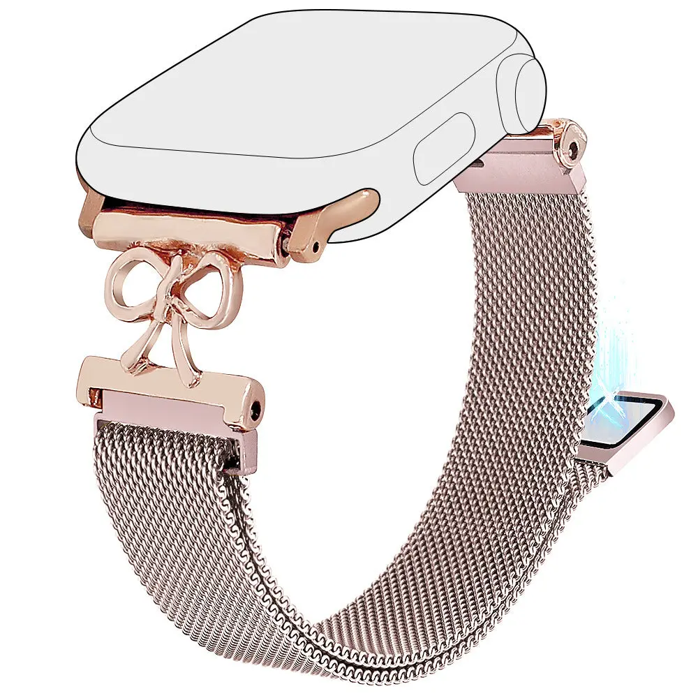 Bowed Up Slim Milanese Loop Band For Apple Watch Multiple Prints Available 1