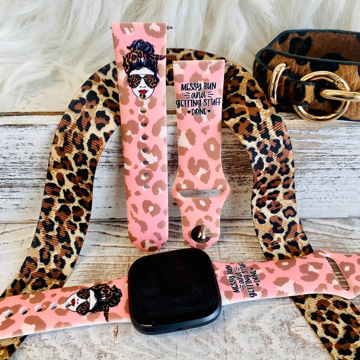 Hot Mess Print Silicone Band For Fitbit Versa 1/2 1