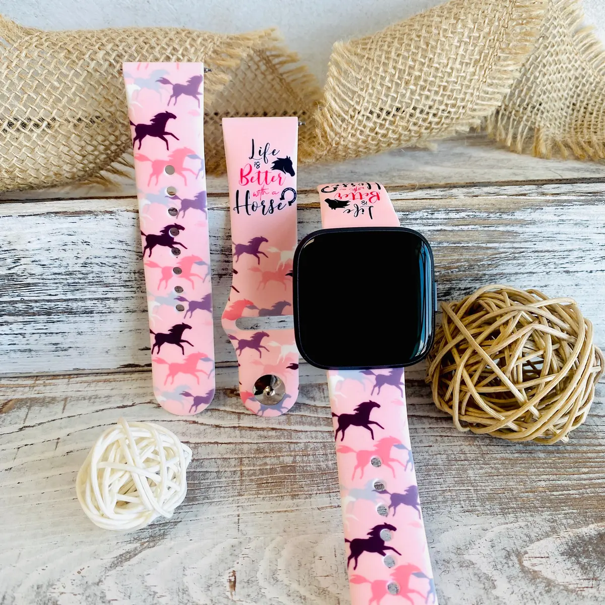 Horse Life Print Silicone Band For Fitbit Versa 1/2 1