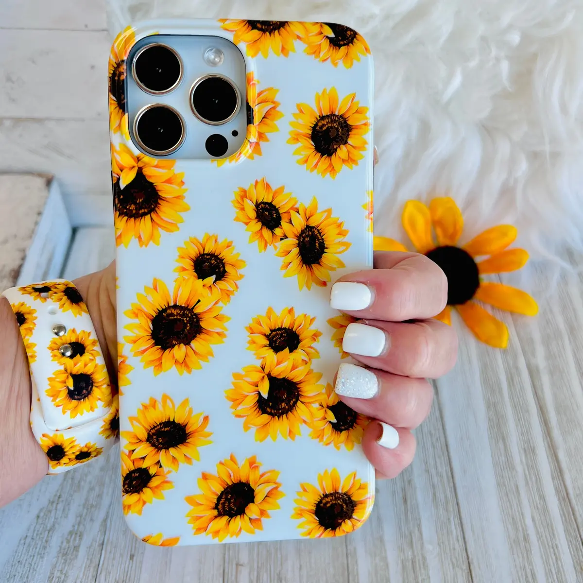 Sunflower White Background Phone Case For Iphone 1