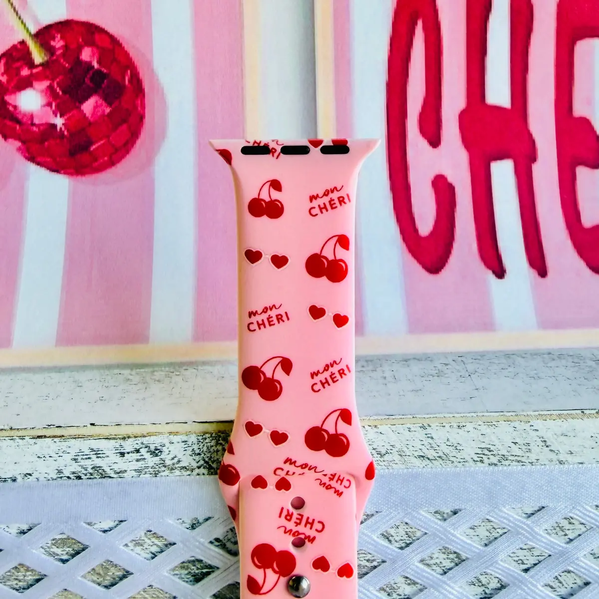 Mon Cheri Print Silicone Band For Apple Watch 4
