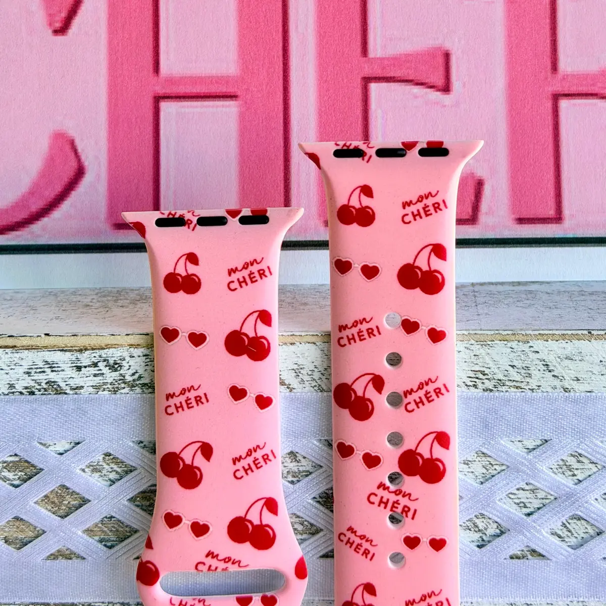 Mon Cheri Print Silicone Band For Apple Watch 2