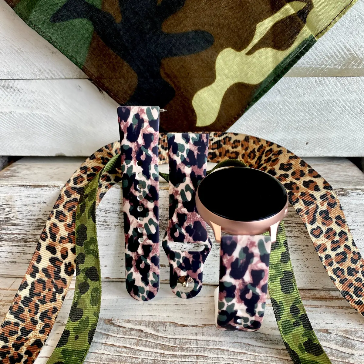 Camo Leopard Print Silicone Band For Samsung Watch 1