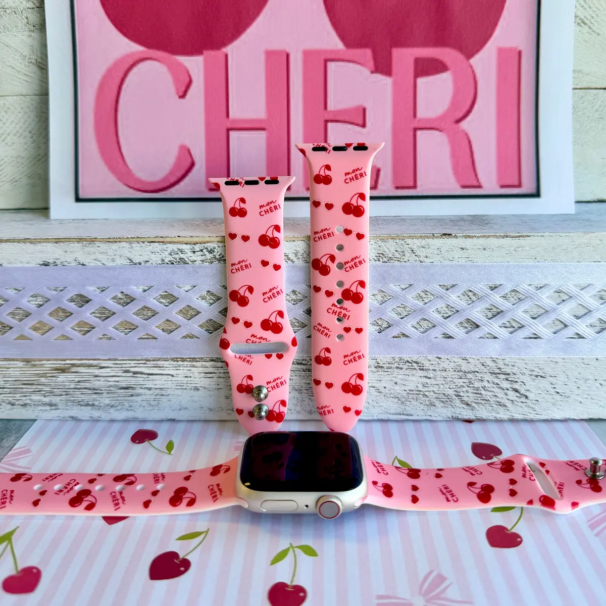 Mon Cheri Print Silicone Band For Apple Watch 1