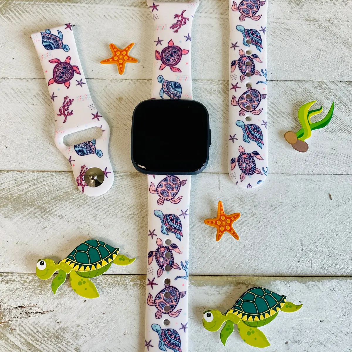 Sea Turtle Print Silicone Band For Fitbit Versa 1/2 1