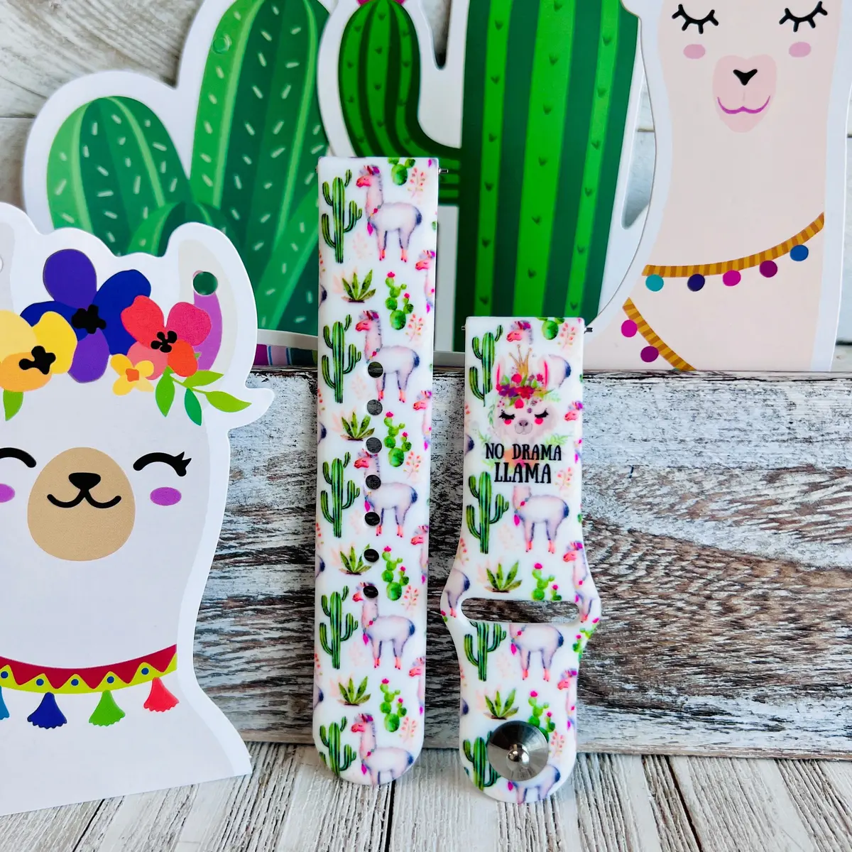 No Drama Llama Print Silicone Band For Samsung Watch 3