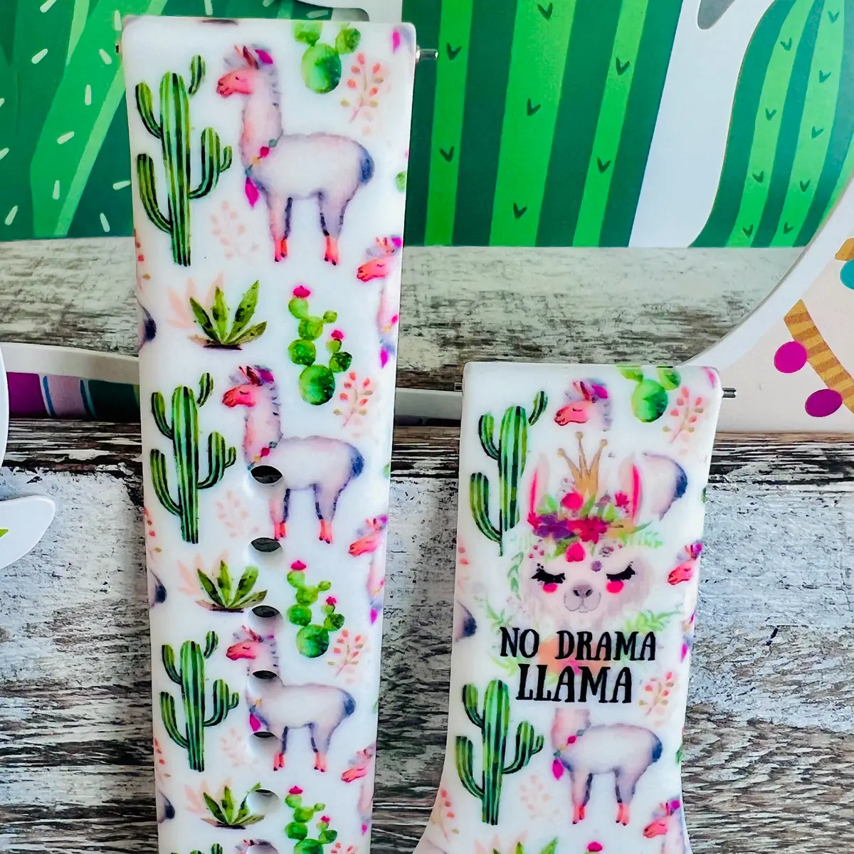 No Drama Llama Print Silicone Band For Samsung Watch 4