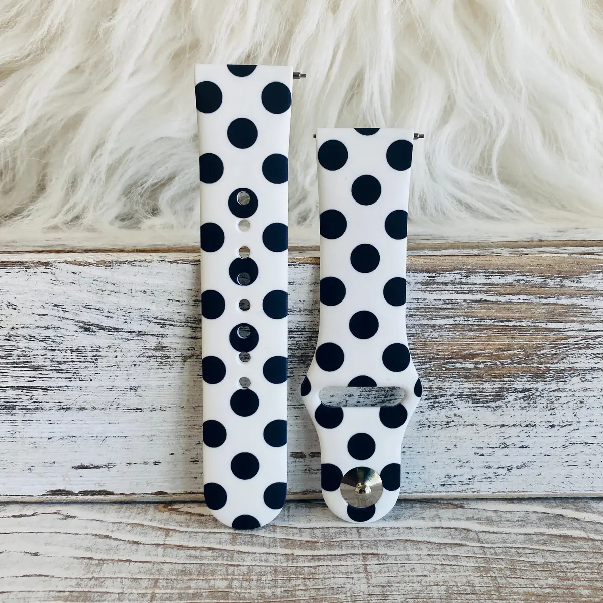 Polka Dot Print Silicone Band For Samsung Watch Multiple Colors Available 5
