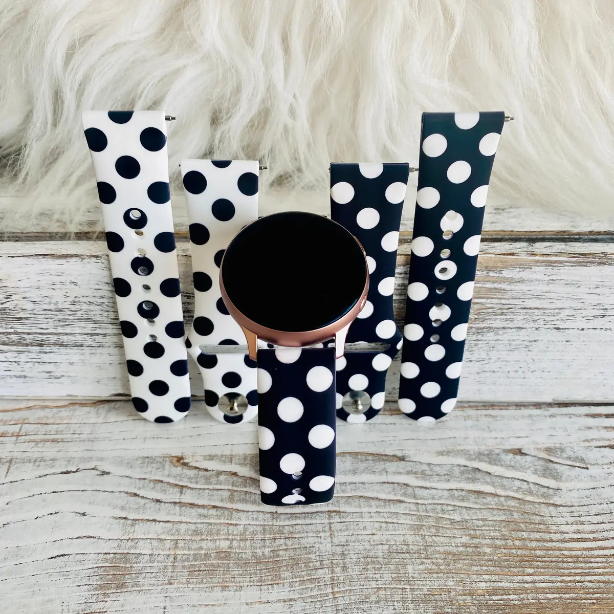 Polka Dot Print Silicone Band For Samsung Watch Multiple Colors Available 1