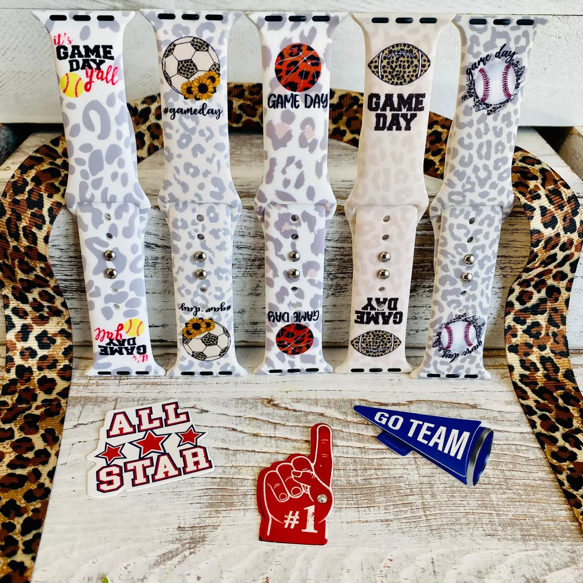 Game Day Print Silicone Band For Apple Watch Multiple Colors Available 1