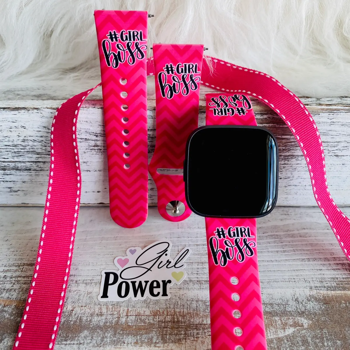 #Girlboss Print Silicone Band For Fitbit Versa 1/2 1