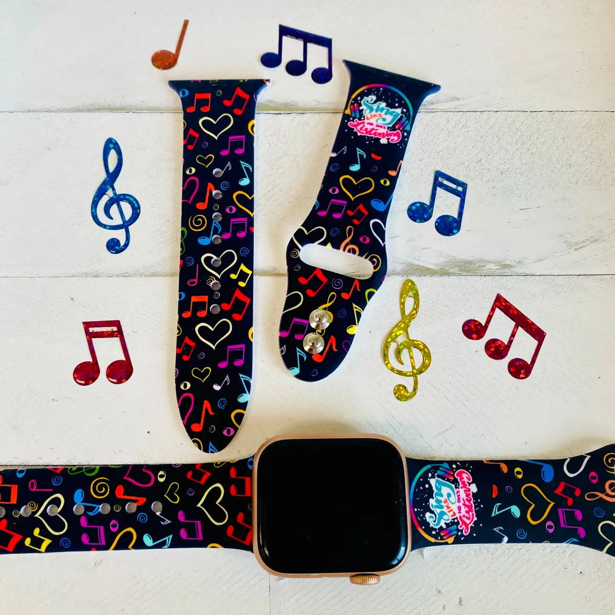 Sing Print Silicone Band For Apple Watch 1