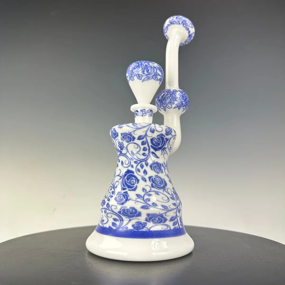 Kurt B Chinoiserie Rose Pattern Xl Bubbler Rig With Slide 1