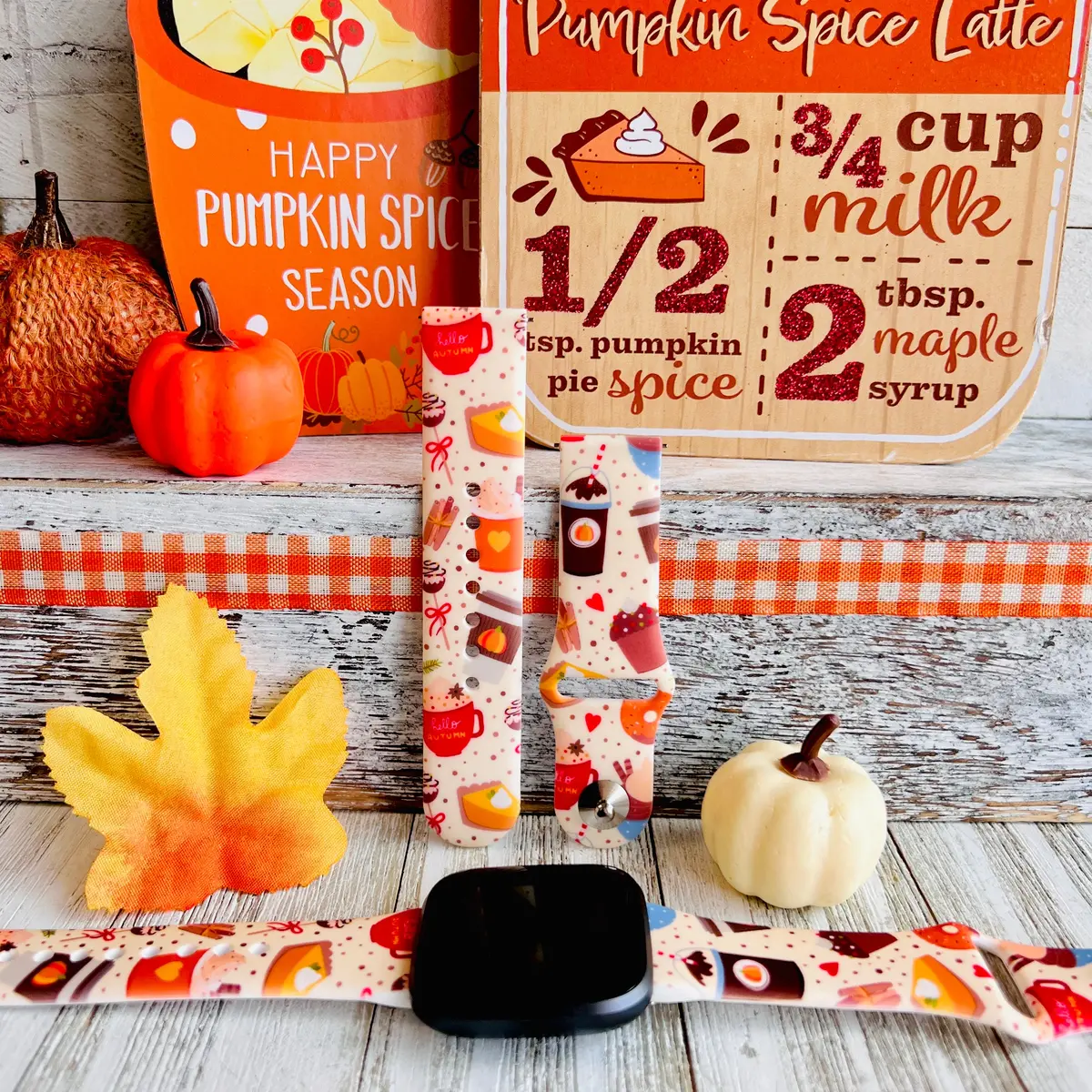 Autumn Sweet Treats Print Silicone Band For Fitbit Versa 1/2 1