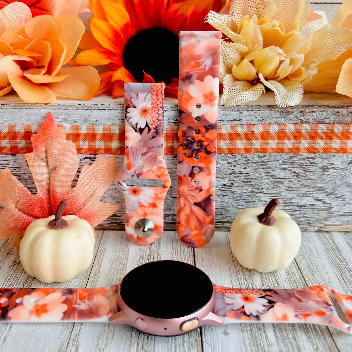 Fall Blooms Print Silicone Band For Samsung Watch 1