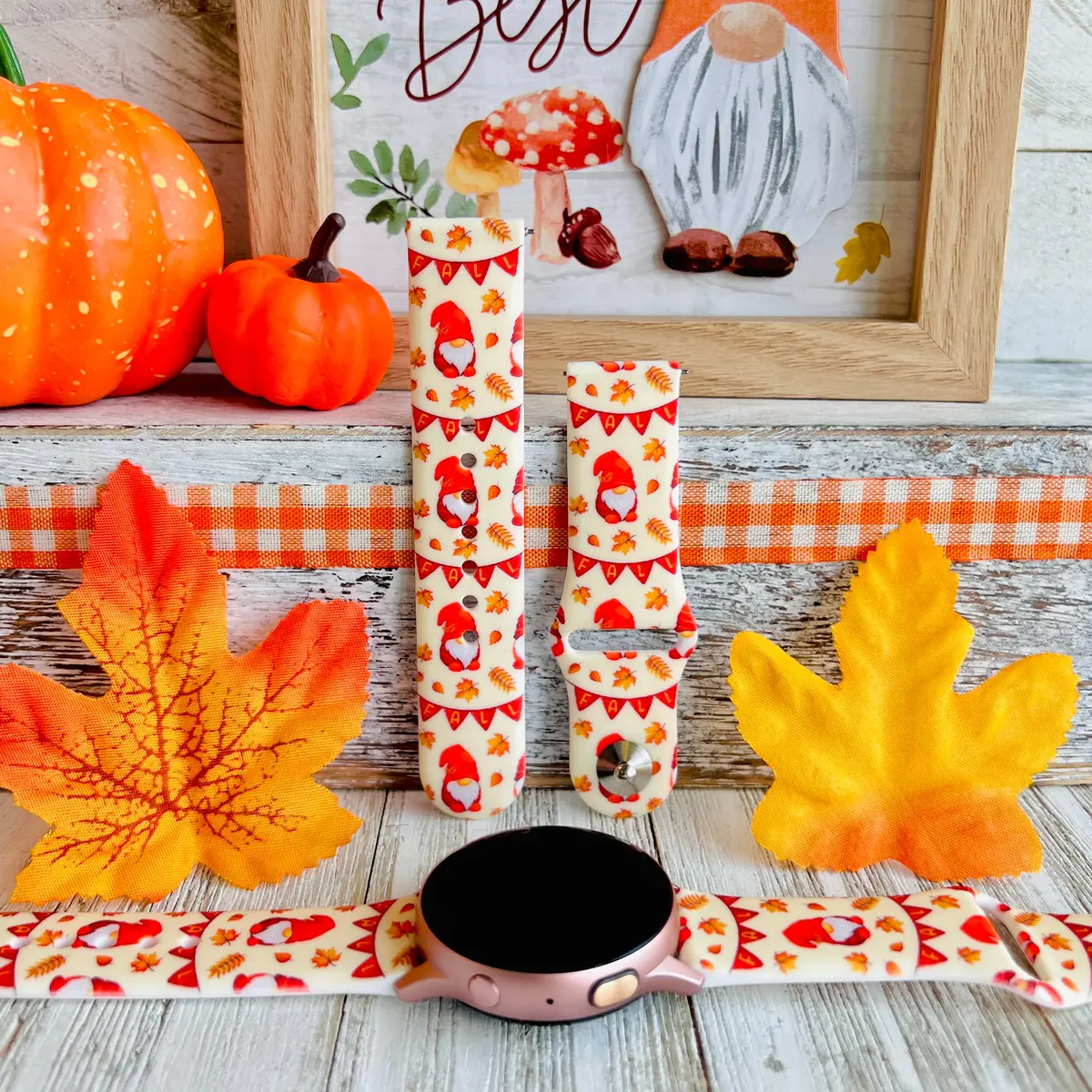 Gnome-Tastic Fall Print Silicone Band For Samsung Watch 1
