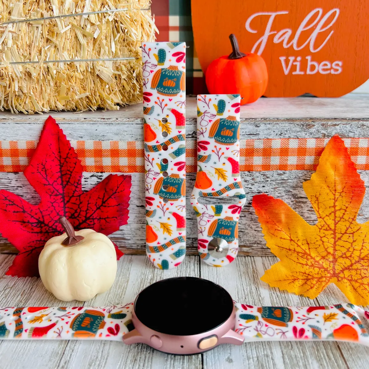 Fall Vibes Print Silicone Band For Samsung Watch 1