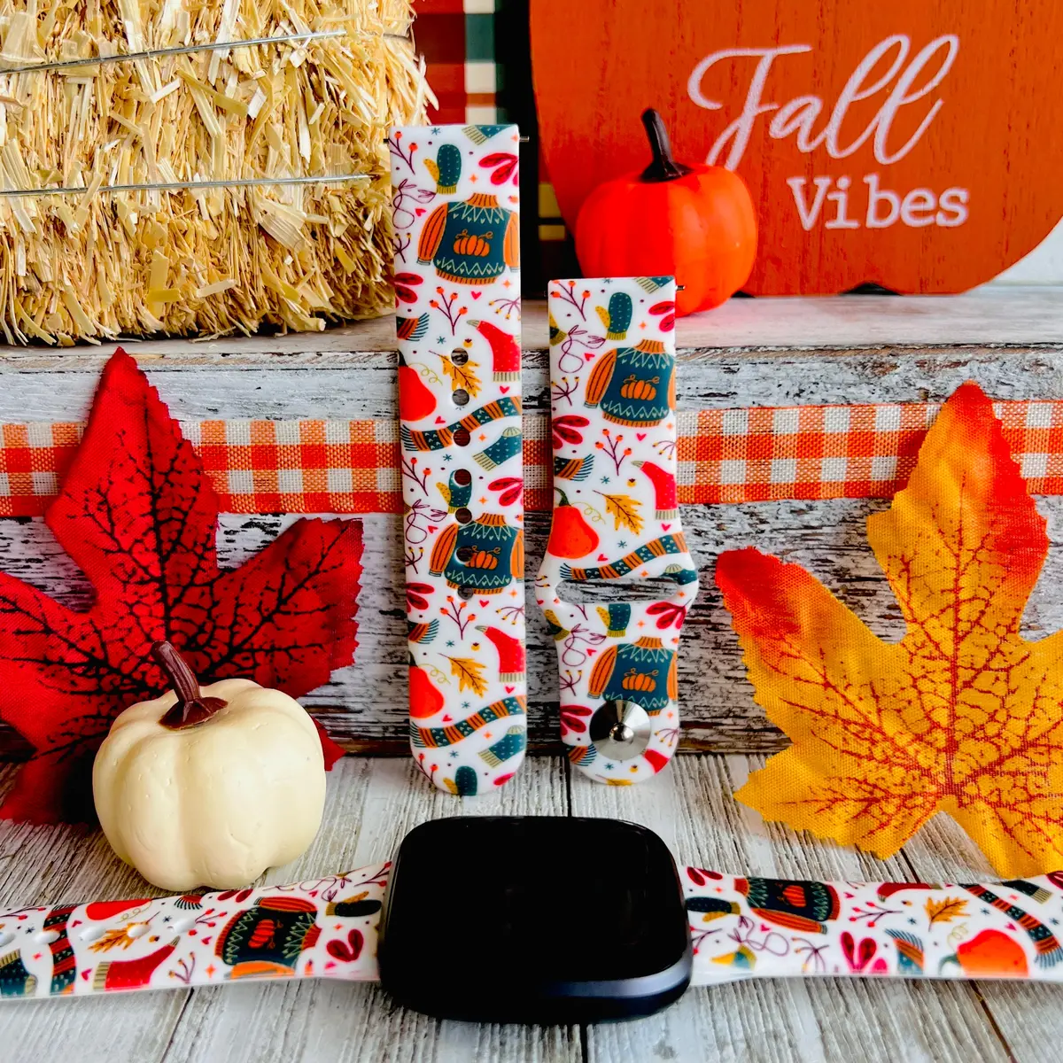 Fall Vibes Print Silicone Band For Fitbit Versa 1/2 1
