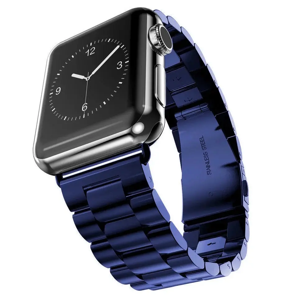 Elegant Stainless Steel Apple Watch Band with Versatile Color Choices