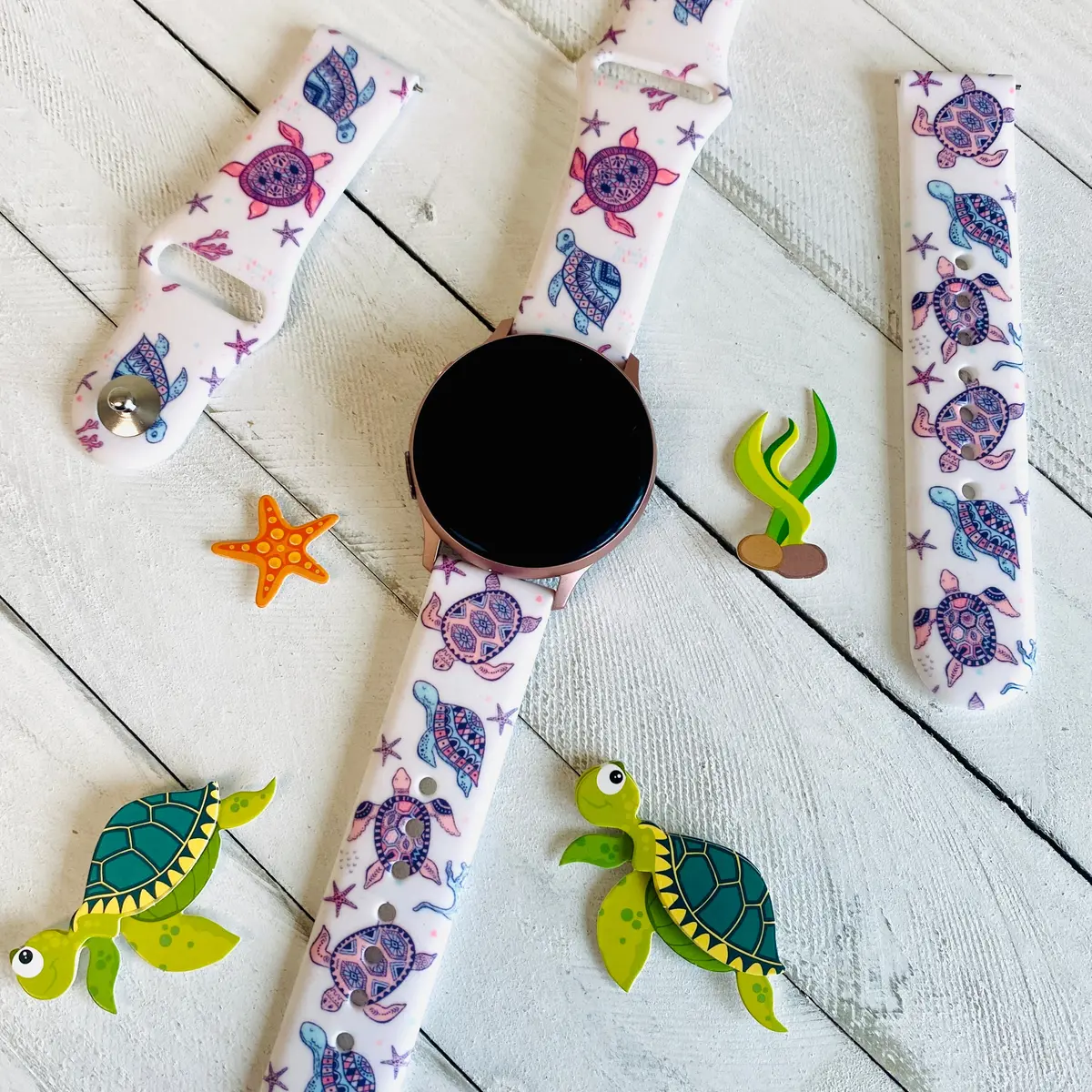Sea Turtle Print Silicone Band For Samsung Watch 1