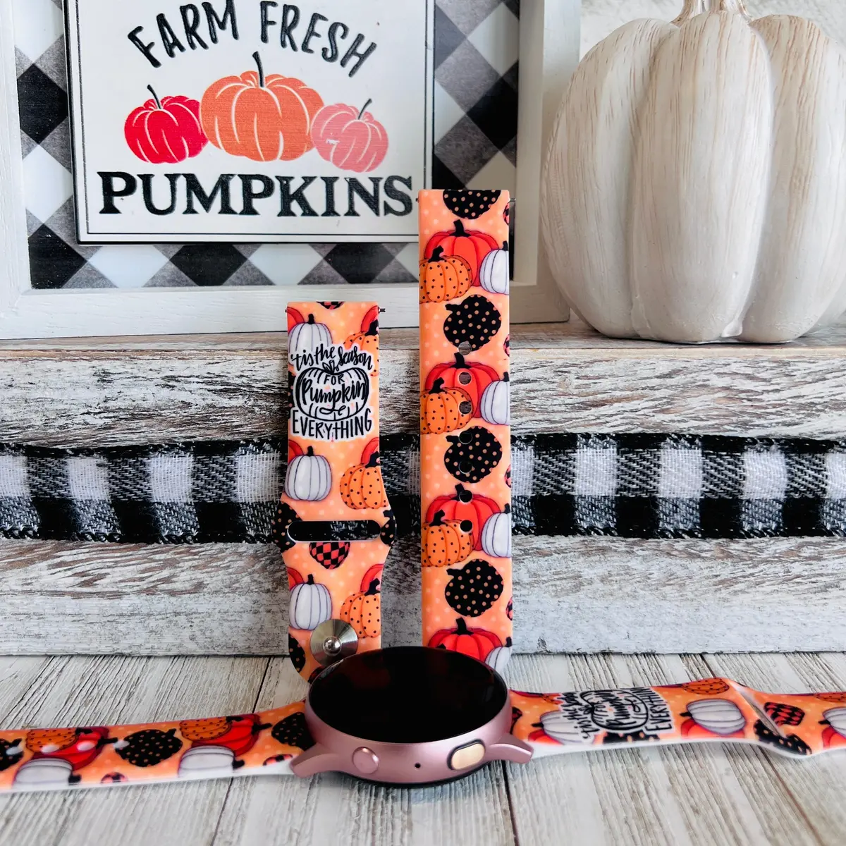 Pumpkin Everything Print Silicone Band For Samsung Watch 1
