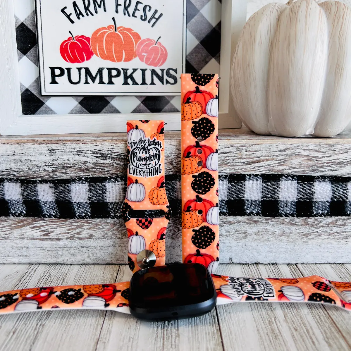Pumpkin Everything Print Silicone Band For Fitbit Versa 1/2 1
