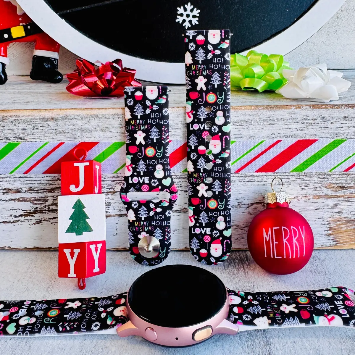 Jolly Wrist-Mas Print Silicone Band For Samsung Watch 1