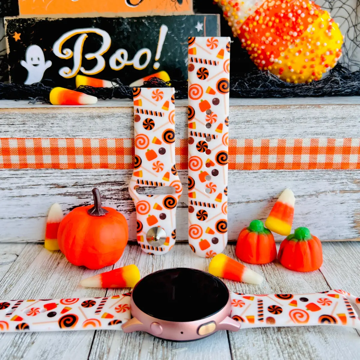 Halloween Candy Print Silicone Band For Samsung Watch 1