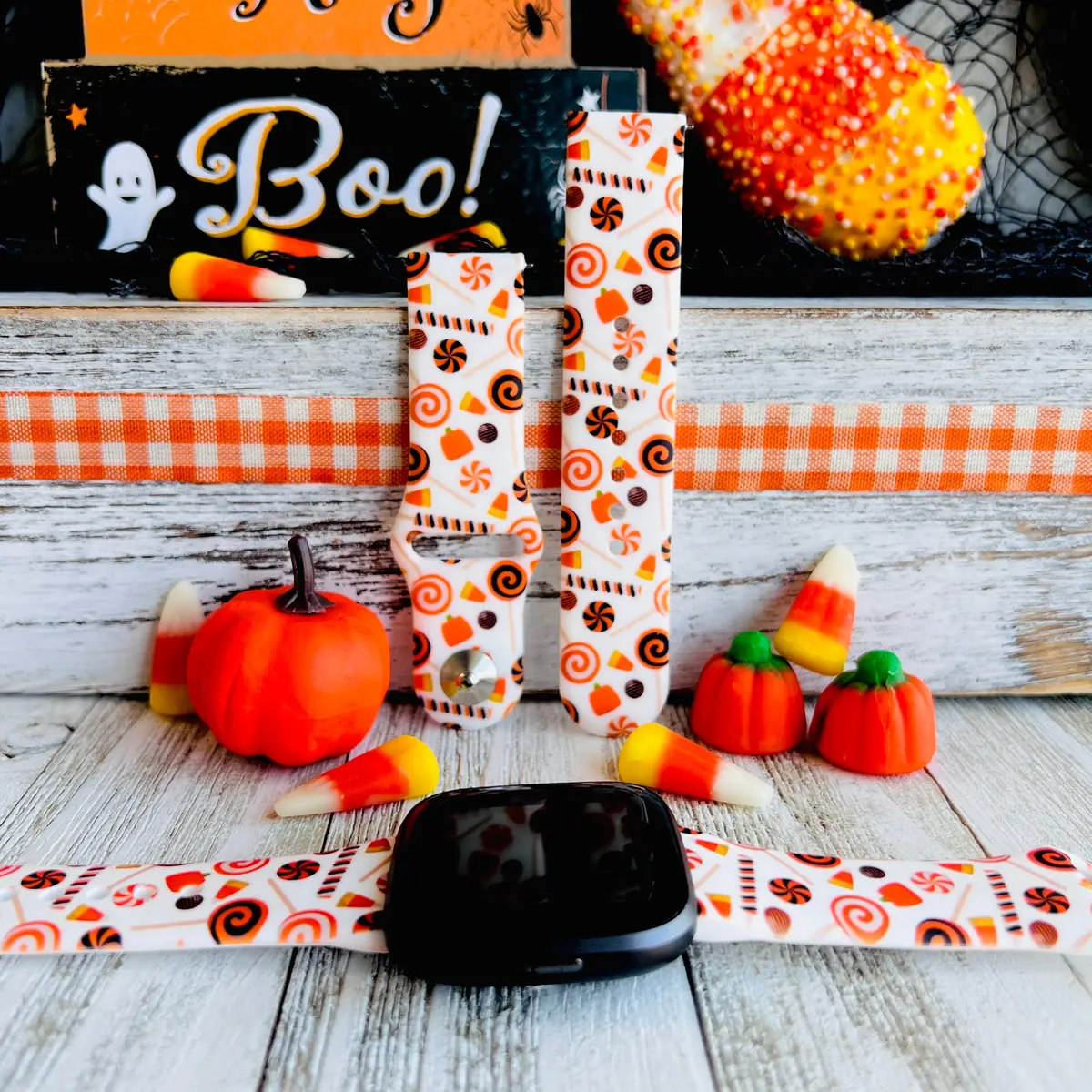 Halloween Candy Print Silicone Band For Fitbit Versa 1/2 1