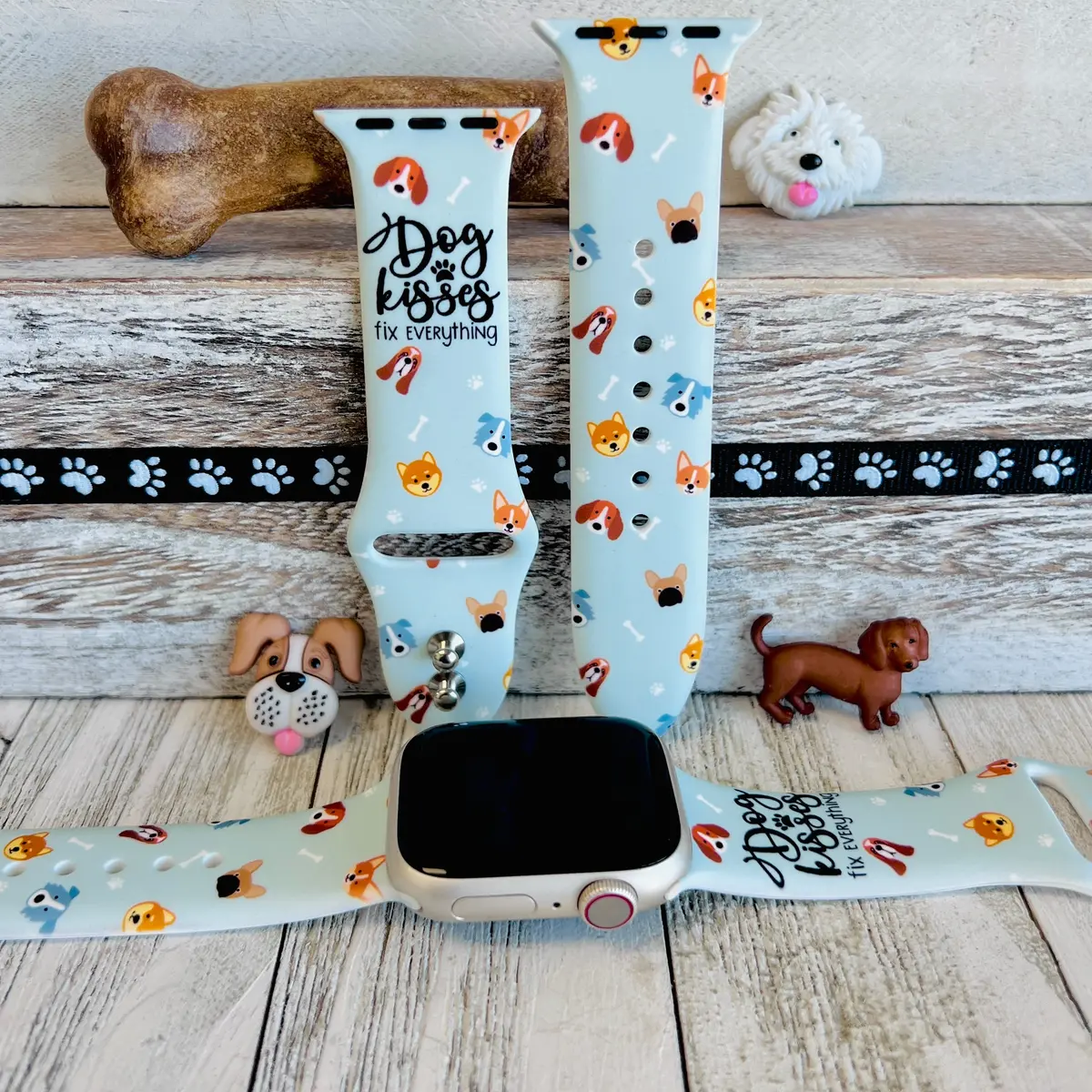 Dog Kisses Print Silicone Band For Apple Watch 1
