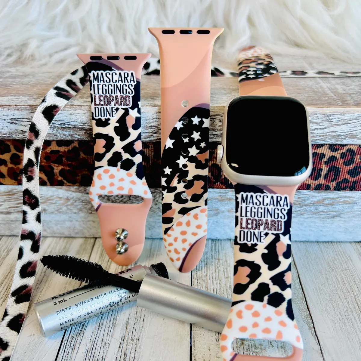 Mascara, Leopard, Leggings Print Silicone Band For Apple Watch 1