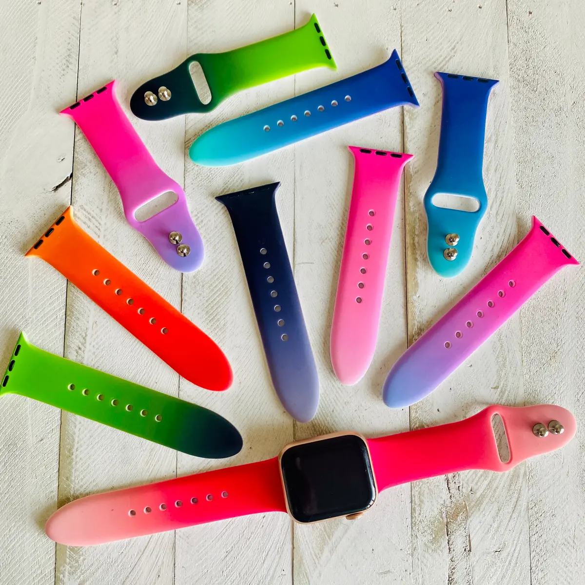 Ombre' Print Silicone Band For Apple Watch Multiple Colors Available 1