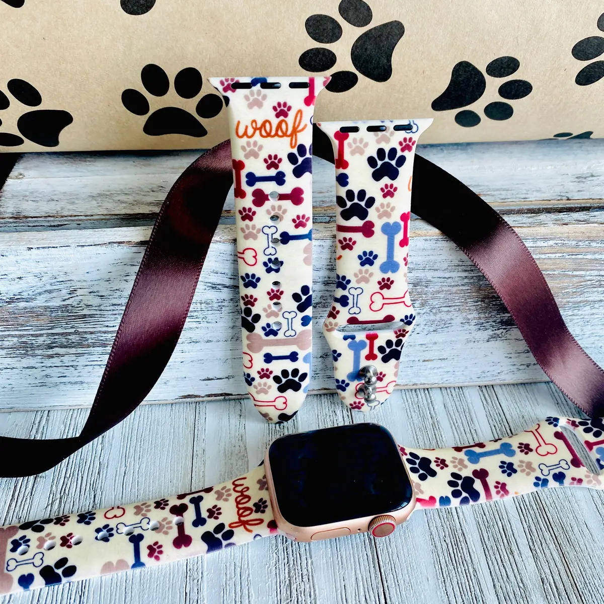 Woof Print Silicone Band For Apple Watch 1