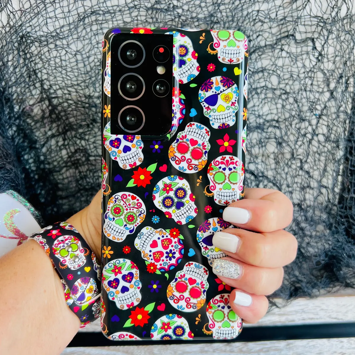 Sugar Skull Cell Phone Case For Samsung Galaxy 1