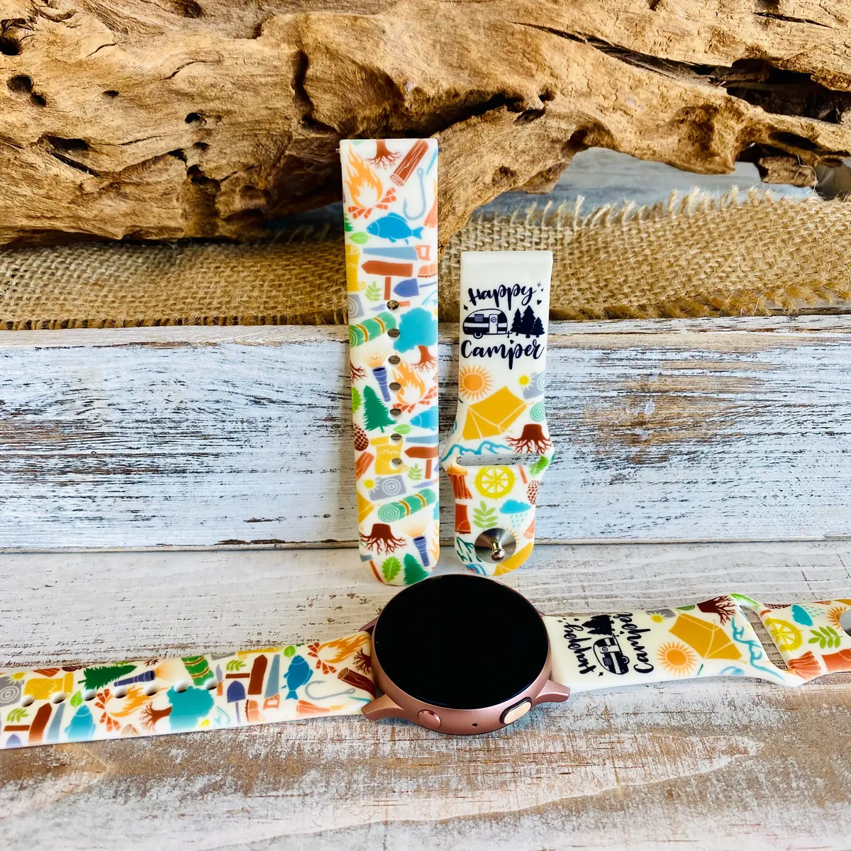 Happy Camper Print Silicone Band For Samsung Watch 1