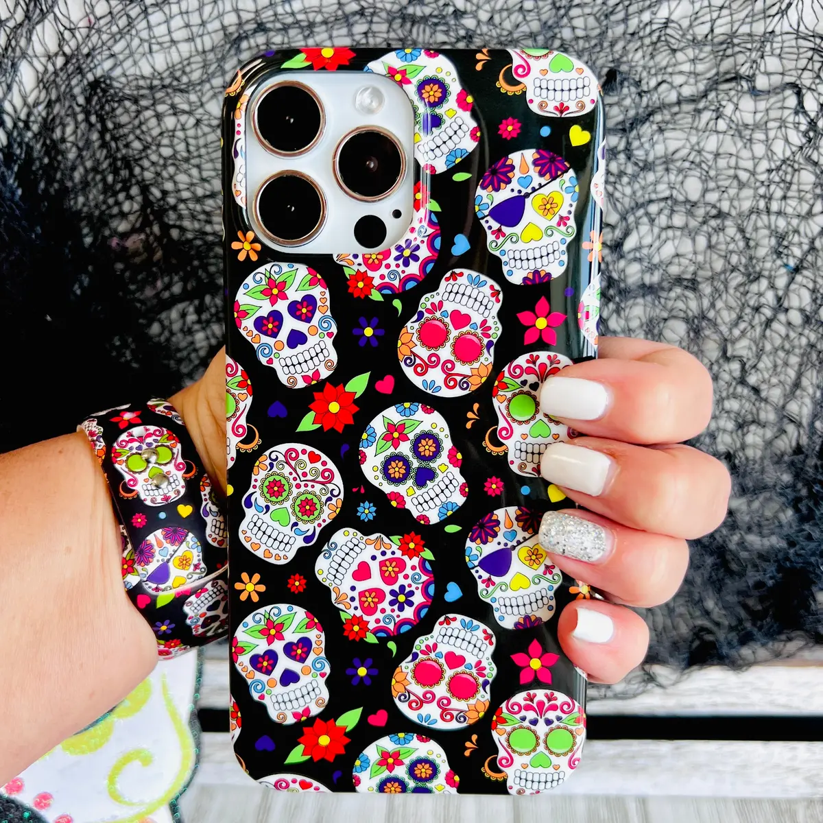 Sugar Skull Print Case For Iphone 1