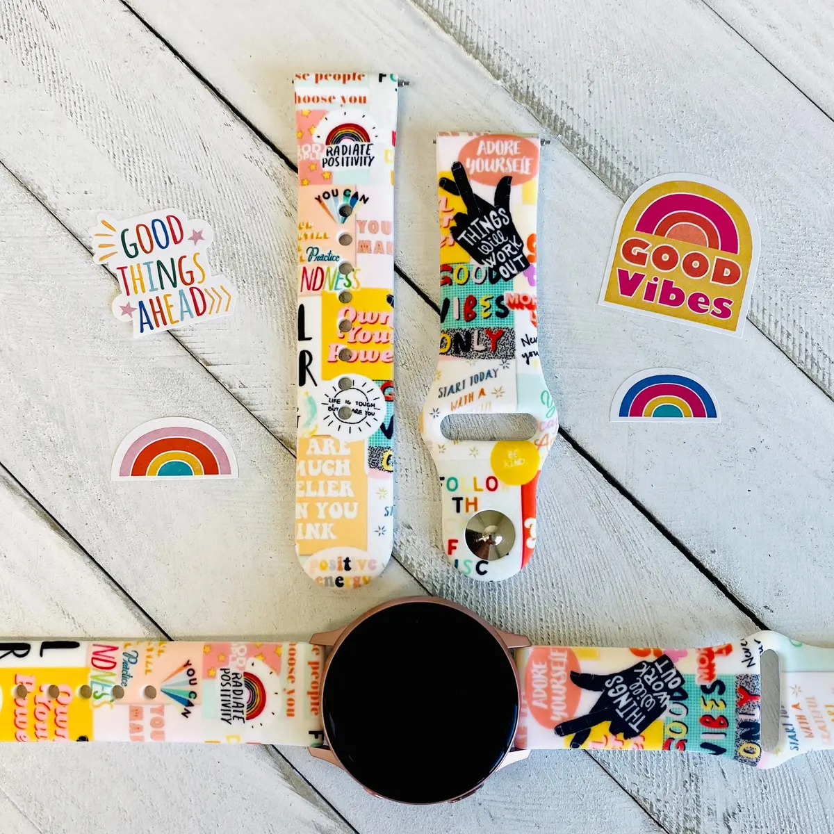 Good Vibes Print Silicone Band For Samsung Watch 1