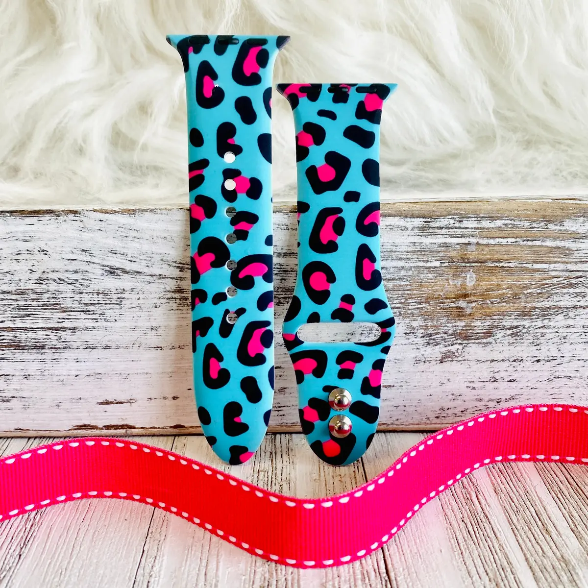 Neon Leopard Silicone Band For Apple Watch 4