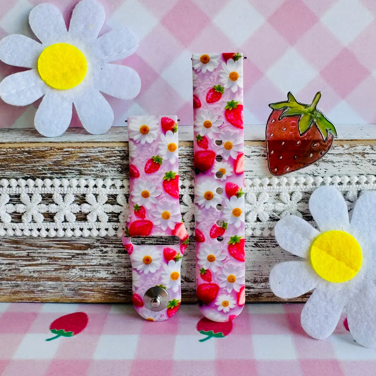 Berry Cute Blooms Print Silicone Band For Samsung Watch 1